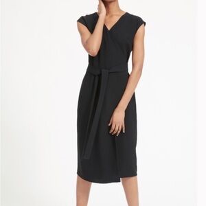 Everlane | The Japanese GoWeave Sleeveless Wrap Dress NWT Black Size 16